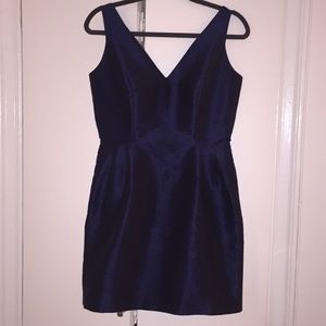 Lula Kate Navy Blue Silk Dupioni Dress